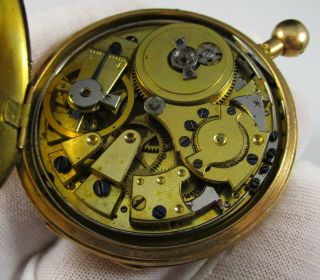 Pre - 1850 Minute Repeater Karat Gold Case Pocket Watch Key Set RARE 8
