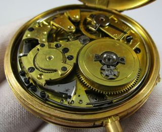 Pre - 1850 Minute Repeater Karat Gold Case Pocket Watch Key Set RARE 9