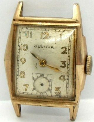 Vintage Bulova Andrew 15 Jewel Mens Wind Wrist Watch 10 Bc Good Balance 10 K Rgp