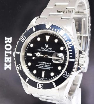 Rolex Submariner Date Steel Black Dial/Bezel Mens Automatic Watch X 16610 2