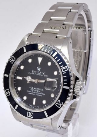 Rolex Submariner Date Steel Black Dial/Bezel Mens Automatic Watch X 16610 3