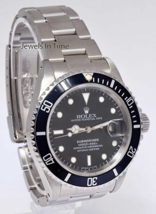 Rolex Submariner Date Steel Black Dial/Bezel Mens Automatic Watch X 16610 4