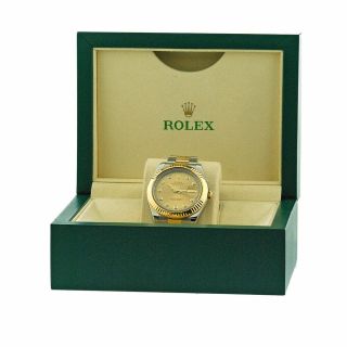 ROLEX Steel & 18K Yellow Gold 41mm Datejust 41 116333 Factory Diamond Dial Box 5