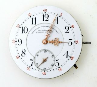 A Lange & Sohne Glashutte Pocket Watch Movement W/ Double Sunk Dial