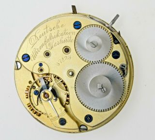 A Lange & Sohne Glashutte Pocket Watch Movement W/ Double Sunk Dial 2