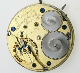 A Lange & Sohne Glashutte Pocket Watch Movement W/ Double Sunk Dial 3