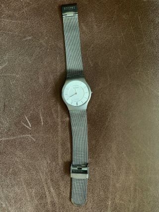Skagen Mesh Titanium 233xlttw Adjustable Wrist Watch For Men