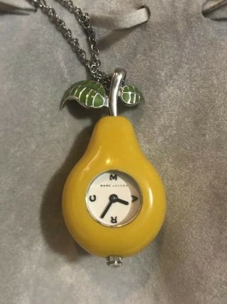Marc Jacobs Silver Necklace With Pear Watch Pendant Charm