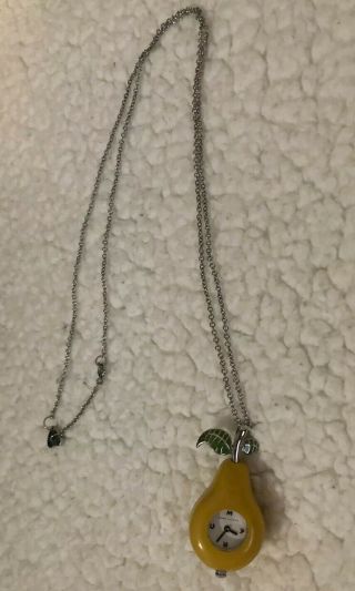 Marc Jacobs Silver Necklace With Pear Watch Pendant Charm 8