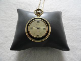 Vintage Mechanical Wind Up Swiss Made 17 Jewels Pedre Necklace Pendant Watch