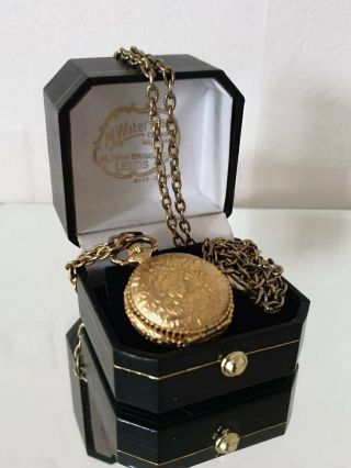 Savoy Ladies Pocket Watch Pendant Necklace 17 Rubis Shockproof