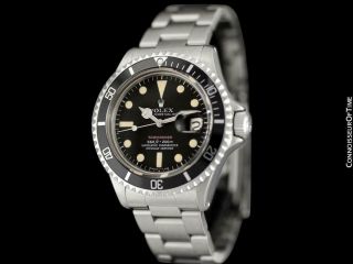 1970 ROLEX 1680 SUBMARINER Vintage Mens Stainless Steel Watch - Red Letter 5