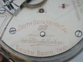 The Studebaker 329 South Bend - 21J adjusted neat damaskeened 18s pocket watch 5