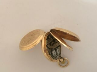 Louis JACOT Solid 14K Gold Swiss Pocket Watch circa 1920 - Hunter Case 2