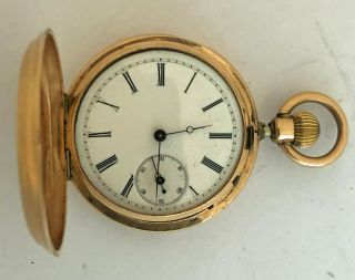 Louis JACOT Solid 14K Gold Swiss Pocket Watch circa 1920 - Hunter Case 6