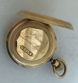 Louis JACOT Solid 14K Gold Swiss Pocket Watch circa 1920 - Hunter Case 8