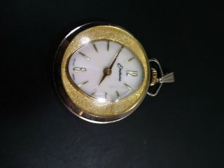 Vintage Swiss Made Endura Wind Up Silver/gold Tone Pendant Watch Not