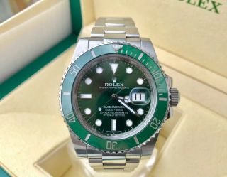 Rolex Submariner Green Hulk 116610lv Stainless Steel Green Dial