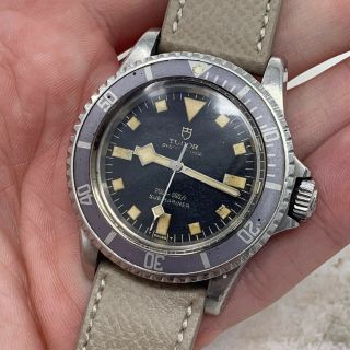 Vintage Tudor (by Rolex) Submariner Snowflake Wristwatch Ref.  7016/0 Blue Dial 10