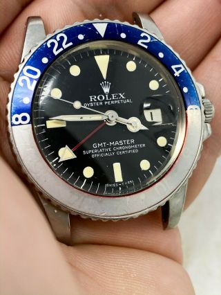 Vintage Rolex GMT - Master Wristwatch Ref.  1675 Steel Great Patina NR 6