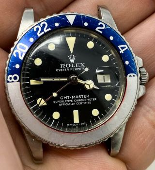 Vintage Rolex GMT - Master Wristwatch Ref.  1675 Steel Great Patina NR 7