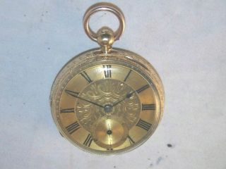 Large 18ct Solid Gold Fusee Pocket Watch,  C1868,  Weighs Approx 89.  52g -.
