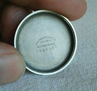 VINTAGE BULOVA WATCH BACK U.  S.  ARMY AAF TYPE A - 11 STAINLESS STAR WATCH CASE CO. 3