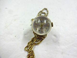 Vintage Endura Swiss Made Bubble Pendant Necklace Watch W/ Chain Running Vg