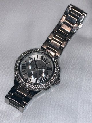 Michael Kors Camille Silver Chronograph Crystal Mk5634 Women’s Wrist Watch