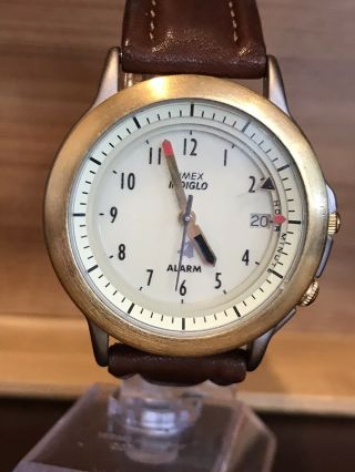 Vintage Timex Cr2016 Cell Men’s Quartz Alarm Watch W/indiglo.  Battery
