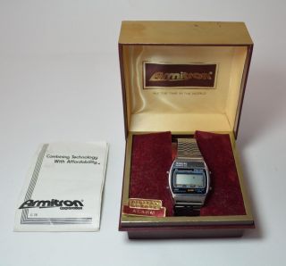 Vtg 1970s Armitron Quartz Lc Men’s Watch W/ Box,  Papers For Repair / Parts