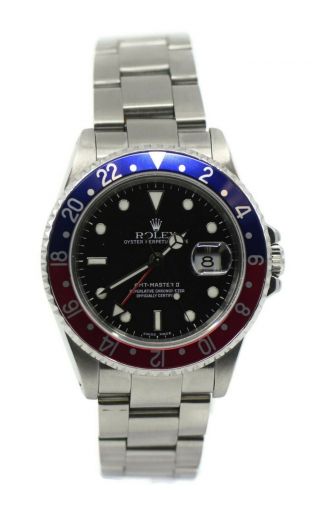 Rolex Gmt - Master Ii Pepsi Stainless Steel Watch 16710
