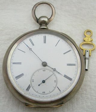 Antique Longines Swiss Coin Silver Key Wind Pocket Watch