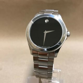 Movado Museum Stainless Steel Black Dial 40mm Watch - 84 E7 1891