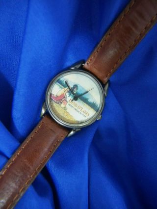 " Land O Lakes " 75th Anniversary Pr 1052 Brown Leather Band Watch Battery A10