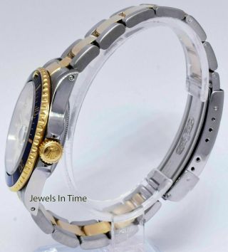 Rolex Submariner 18k Yellow Gold/Steel MOP Serti Diamond Dial Watch E 16613 5