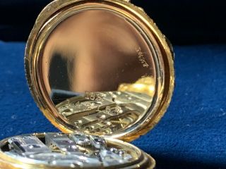 ANTIQUE DIAMOND C.  H.  MEYLAN BRASSUS 18K GOLD OPEN FACE WOMENS POCKET WATCH RUNS 9