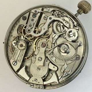 Antique Unsigned Quarter Repeater Chronograph Movement And Dial Only