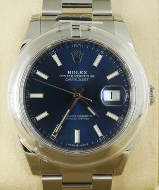 SEPT 2019 Rolex DateJust 41 Blue Stick 126300 41mm Smooth Stainless Oyster 5