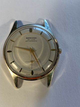 Mens Vintage Bercona De Luxe Aluminum Cased Antimagnetic Watch