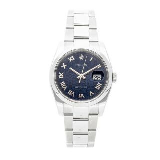 Rolex Datejust Auto 36mm Steel Mens Oyster Bracelet Watch 116200