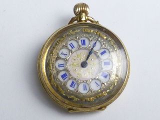 Antique 18 Ct.  Solid Gold Triple Clasp Pocket Watch 31g Z2