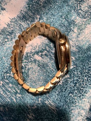 Mens Rolex Day - Date President Solid 18k Gold Watch Diamond Dial 1ct Bezel 18038 5