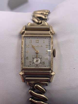 Vintage Mens Bulova 8ad 17 Jewels Gold Filled Watch