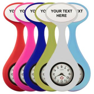 Rolseley Personalised Silicone Clip On Fob Nurse Medic Watch With Pin - 6 Colours