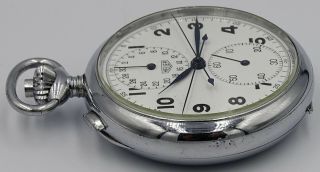 Vintage Heuer Chronograph Rattrapante Split Second cal.  Valjoux 76R pocket watch 7
