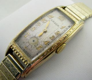Vintage Mens Art Deco Gruen Wristwatch Watch Parts Repair