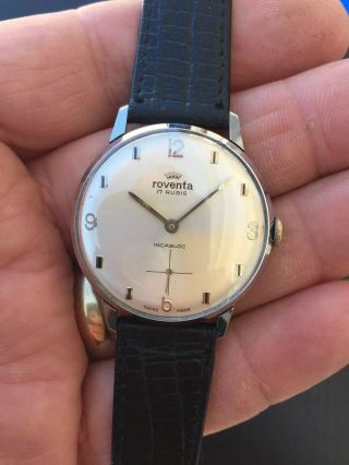 Vintage Roventa 17 Rubis Incabloc Watch Orologio Montre Uhren