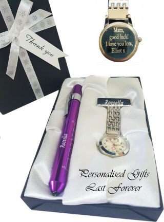 Nurse Custom Fob Watch,  Torch Pen,  Nurses Fob Watch,  Engraved Appreciation Gift
