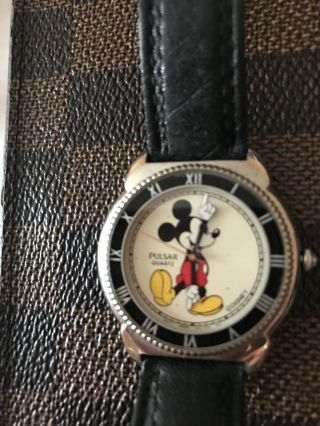Vintage Walt Disney Pulsar Mickey Mouse Watch In Needs Battery